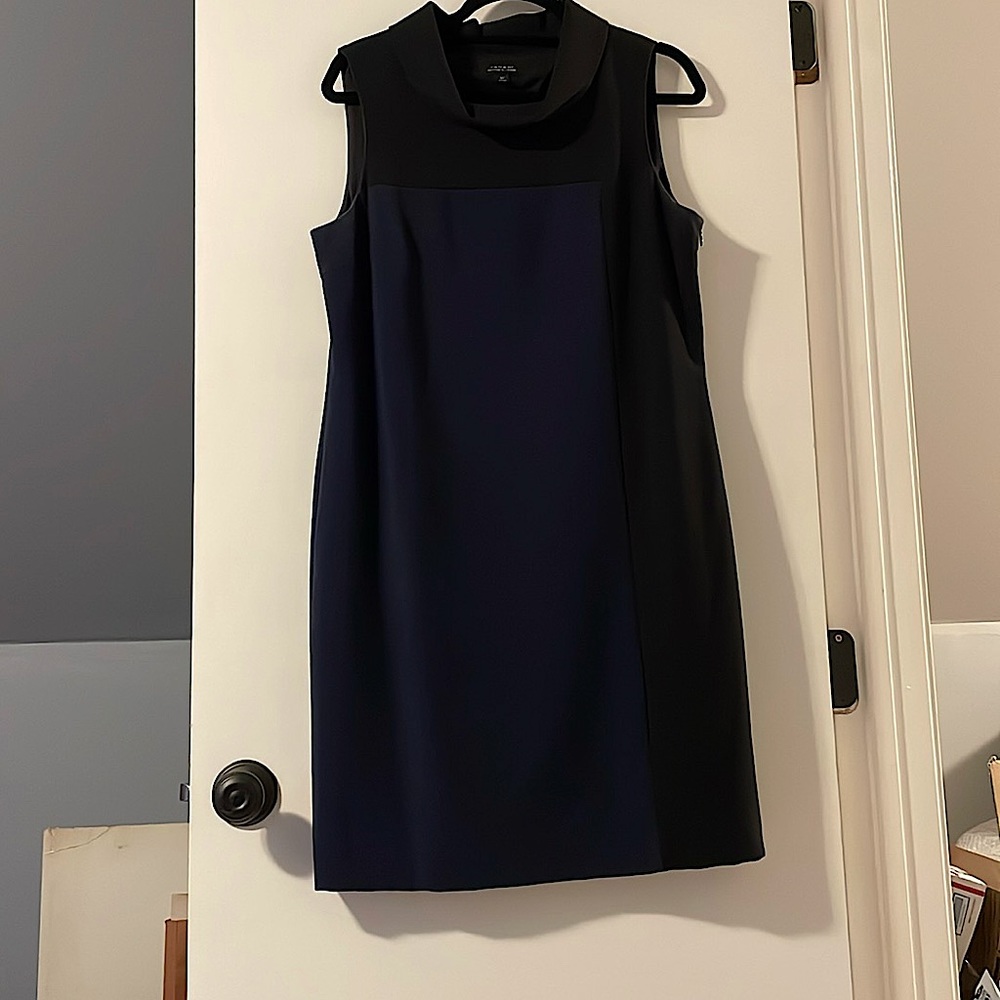 EUC Tahiri 2-tone sleeveless sheath dress